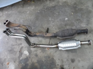 Alfa Romeo Spider catalytic converter and downpipe - one piece unit.